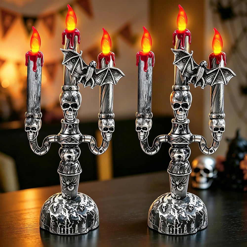 2 Pack Halloween Candles Flameless Table Centerpieces Decorations Indoor