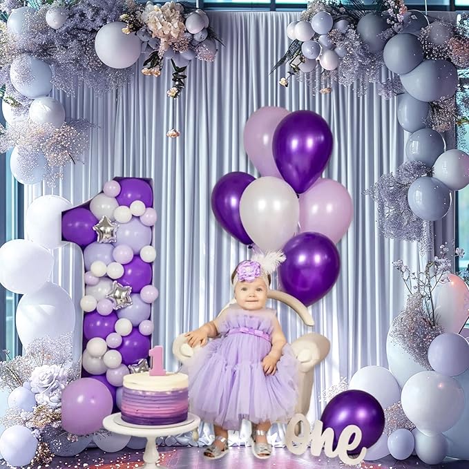 10 x 7 Feet Purple Gray Backdrop Curtain for Partie, Background Curtains for ...