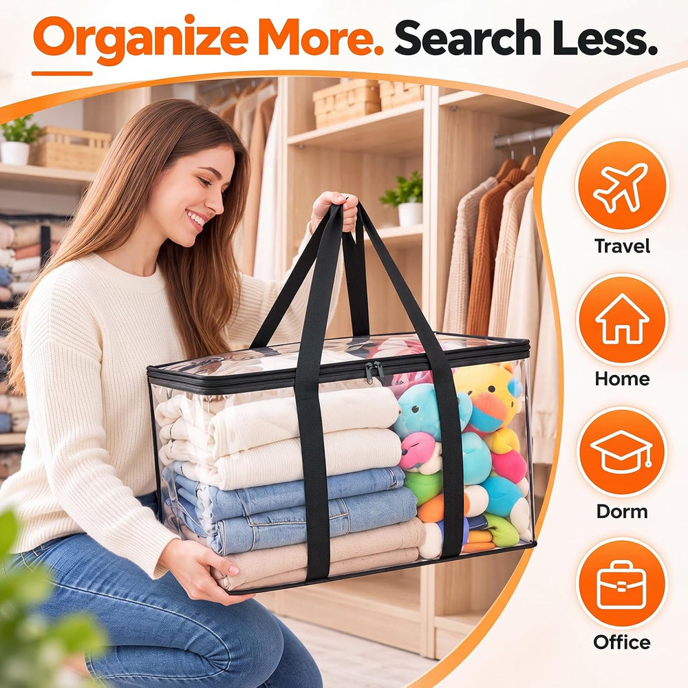 Extra Large Storage Bags with Zipper,Clear