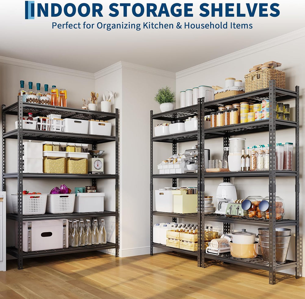 Garvee 5 Tier Metal Storage Shelving Unit 36" W Adjustable Garage Shelving