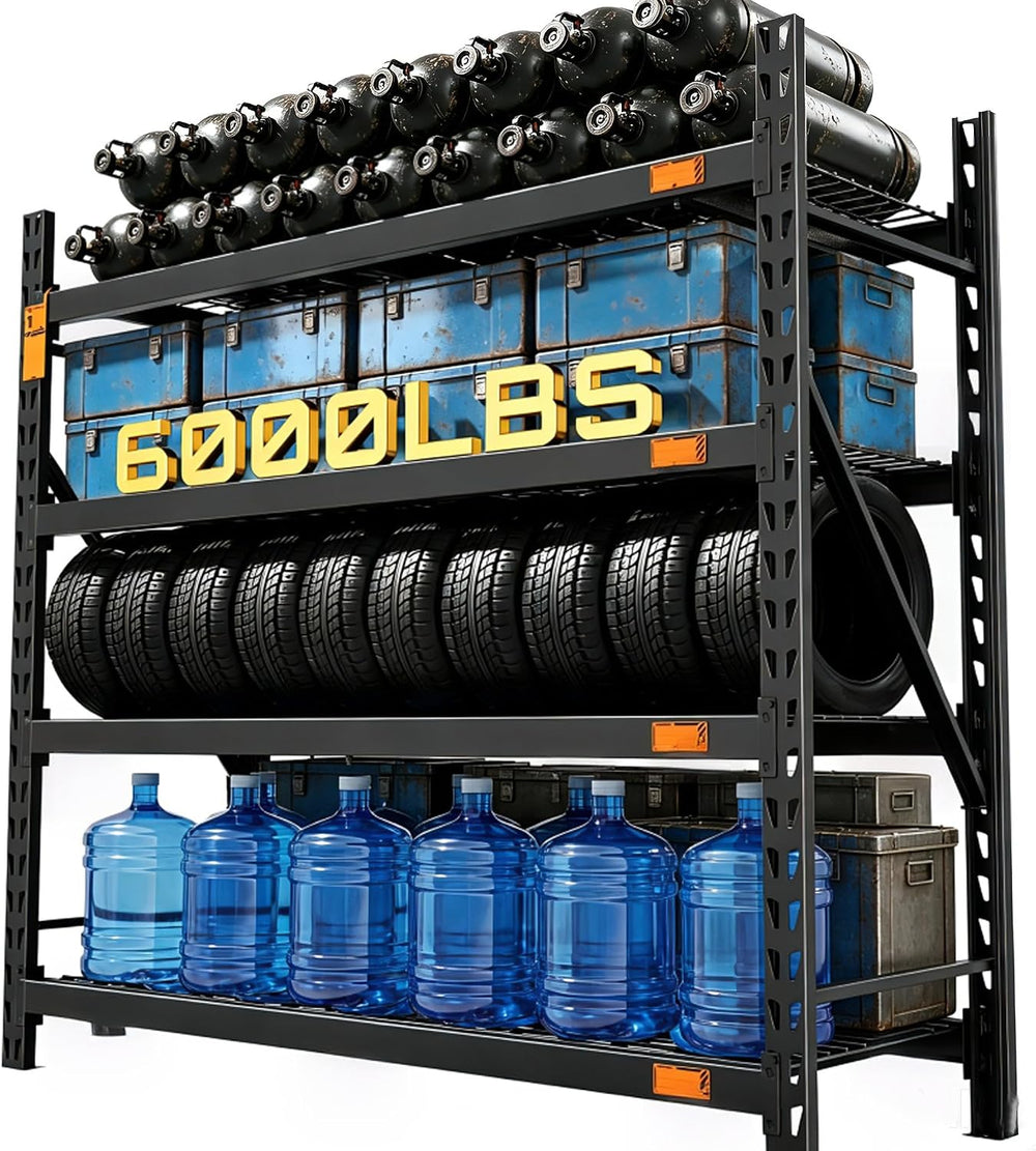 CAMMOO 6000LBS Heavy Duty Storage Shelves, 72''W x 24''D x 72...