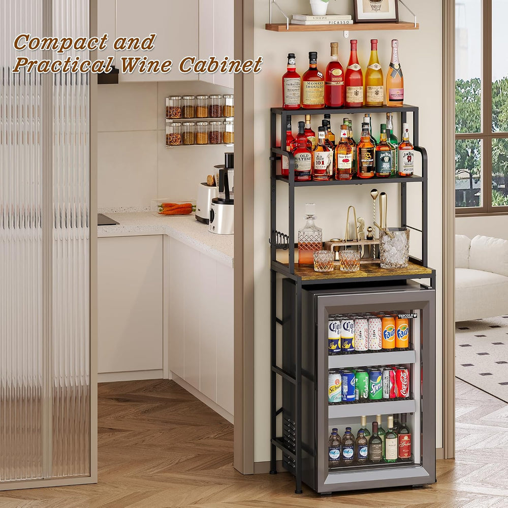 3 Tier Mini Fridge Stand Shelf with Storage for Kitchen and Dorm