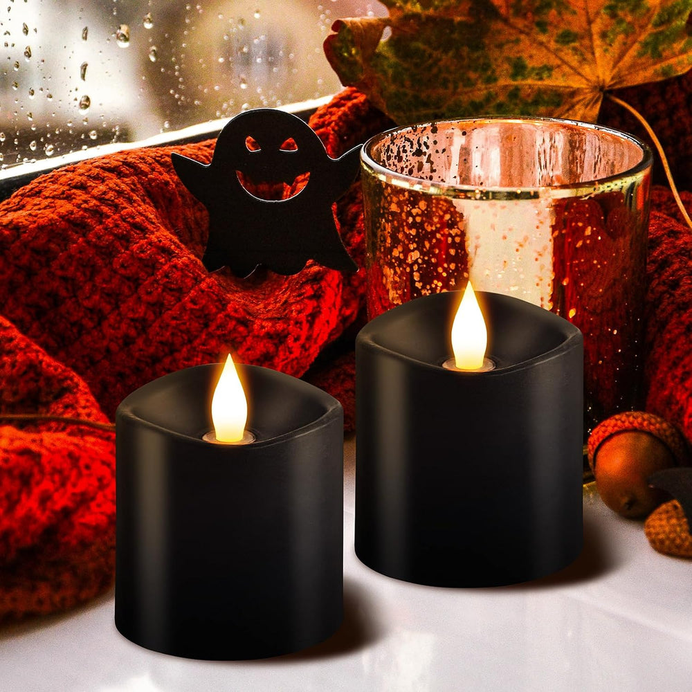 3x3 Halloween Flickering Flameless Candles Set of 3, LED Battery Candles Flic...