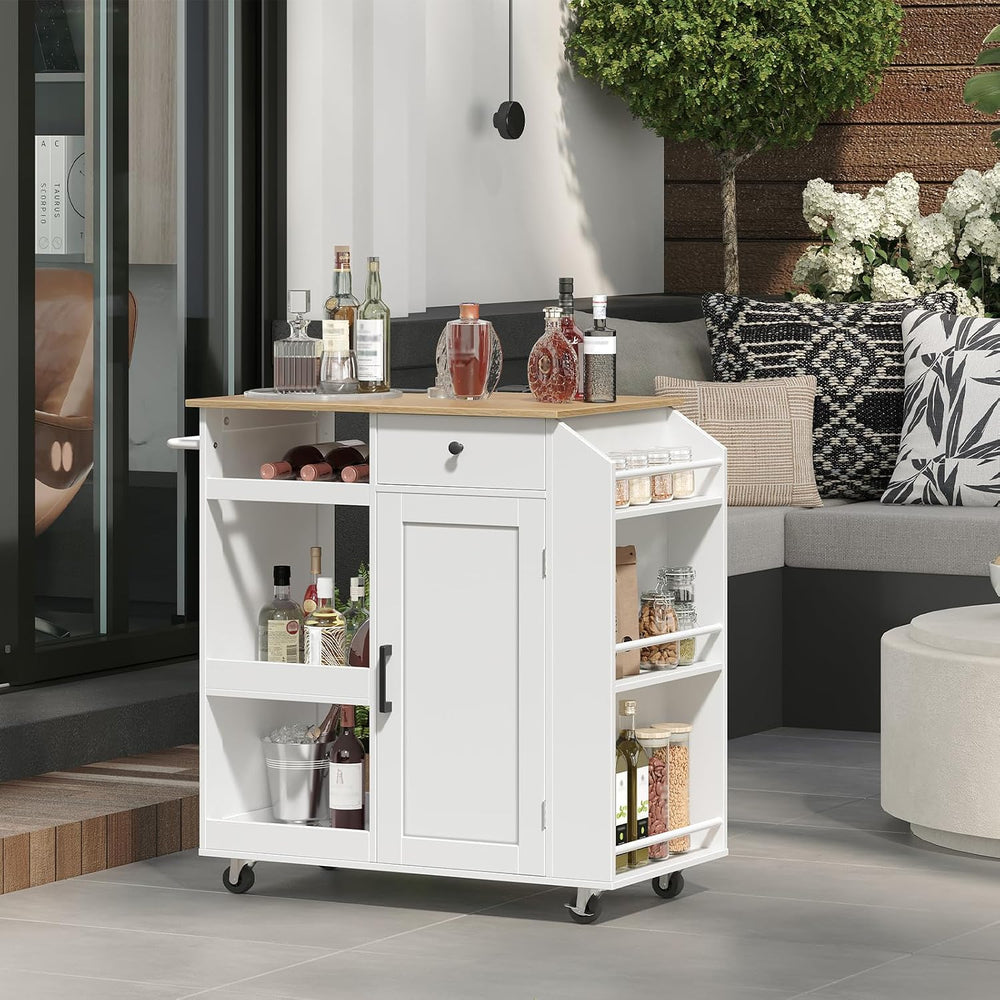 MAHANCRIS Kitchen Island with Power Outlet, Kitchen Storage Island with Drawe...