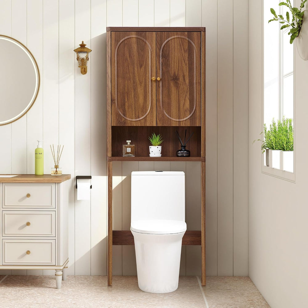 Fluted Over The Toilet Storage Cabinet, Bathroom Toilet Storage Cabinet with ...