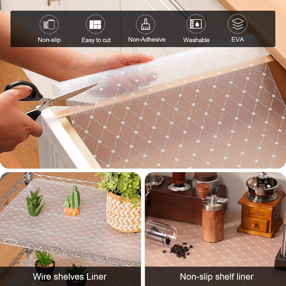 Cooyes Shelf Liner Non-Adhesive EVA Cabinet & Drawer Liner 17.5" x 3...