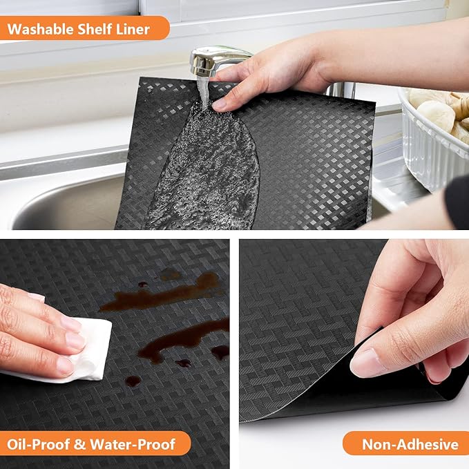 Shelf Liners for Kitchen Cabinets Refrigerator Liners Waterproof & Oil-Proof