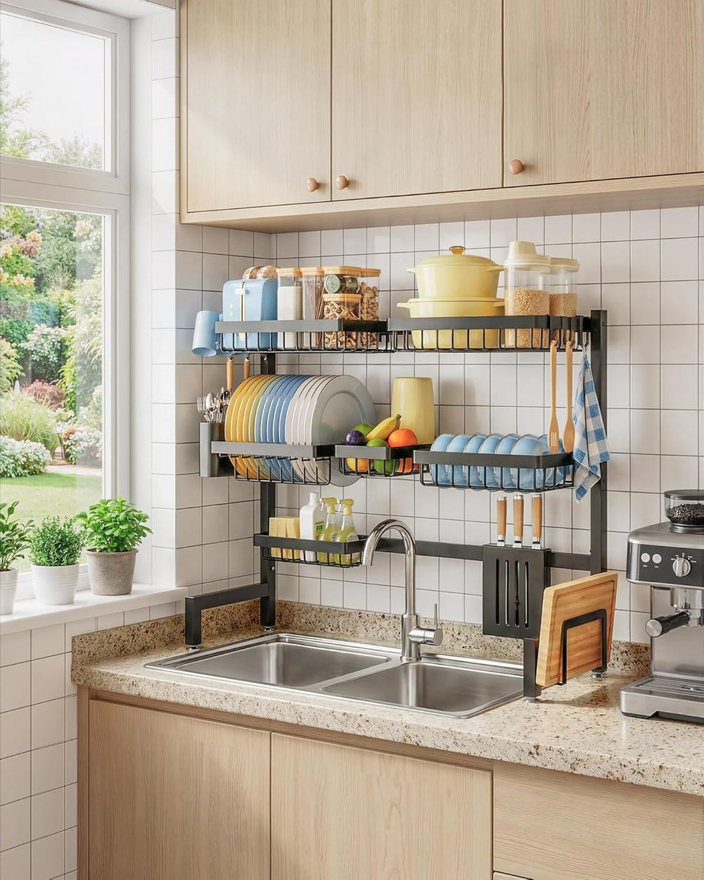 Sakugi Dish Drying Rack Over The Sink, Dish Drainer for Kitchen Counter