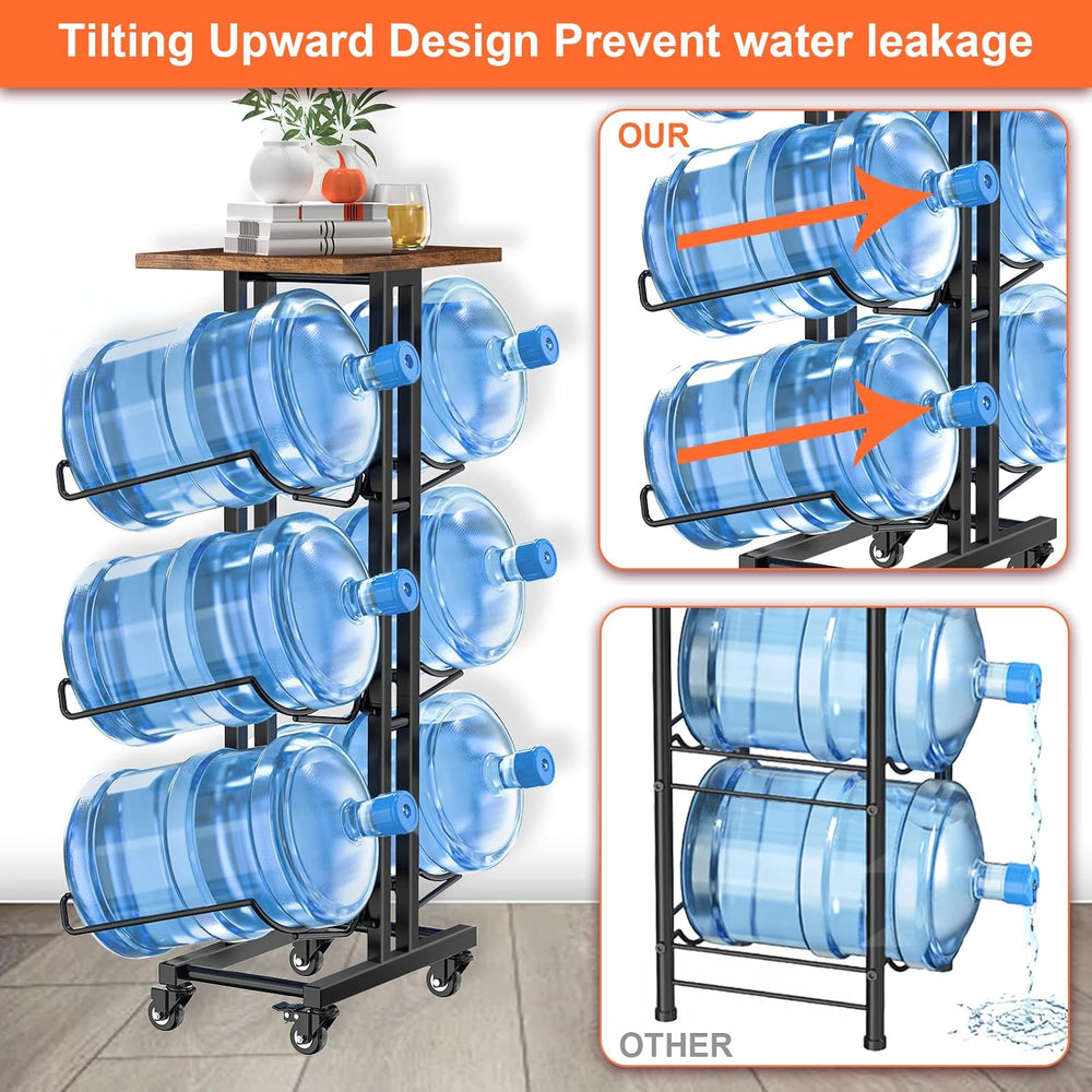 5 Gallon Water Jug Holder,3 Tier Foldable Heavy Duty Water Jug Stand Water Bo...