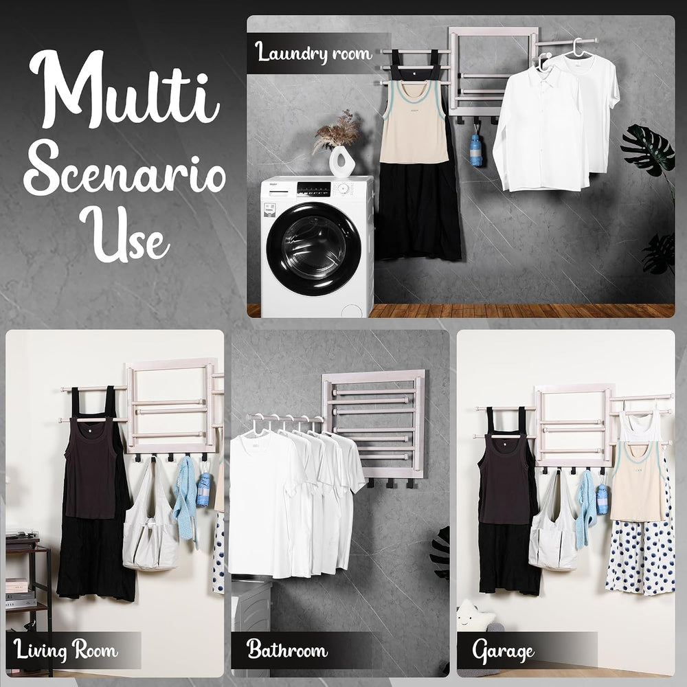 Wall Mounted Drying Rack - Clothes Drying Rack Wall Mounted for Laundry - 20 ...