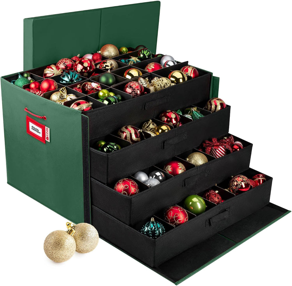 HOLDN’ STORAGE Christmas Ornament Storage Box with Dividers, Stores Ornaments...