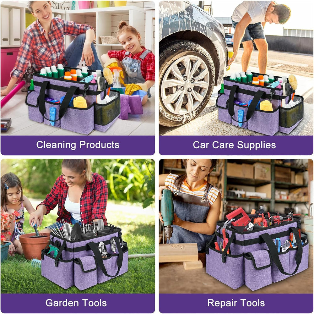 Cleaning Caddy Bag,Large Cleaning Supplies Organizer with Handle for Housekee...