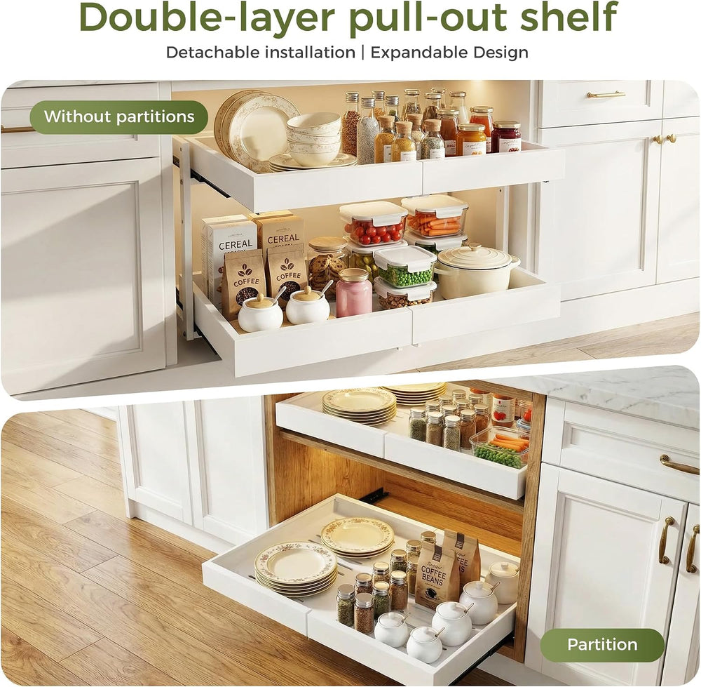 Abalter Expandable Pull Out Cabinet Organizer(12-18.5" W x 21" D), ...