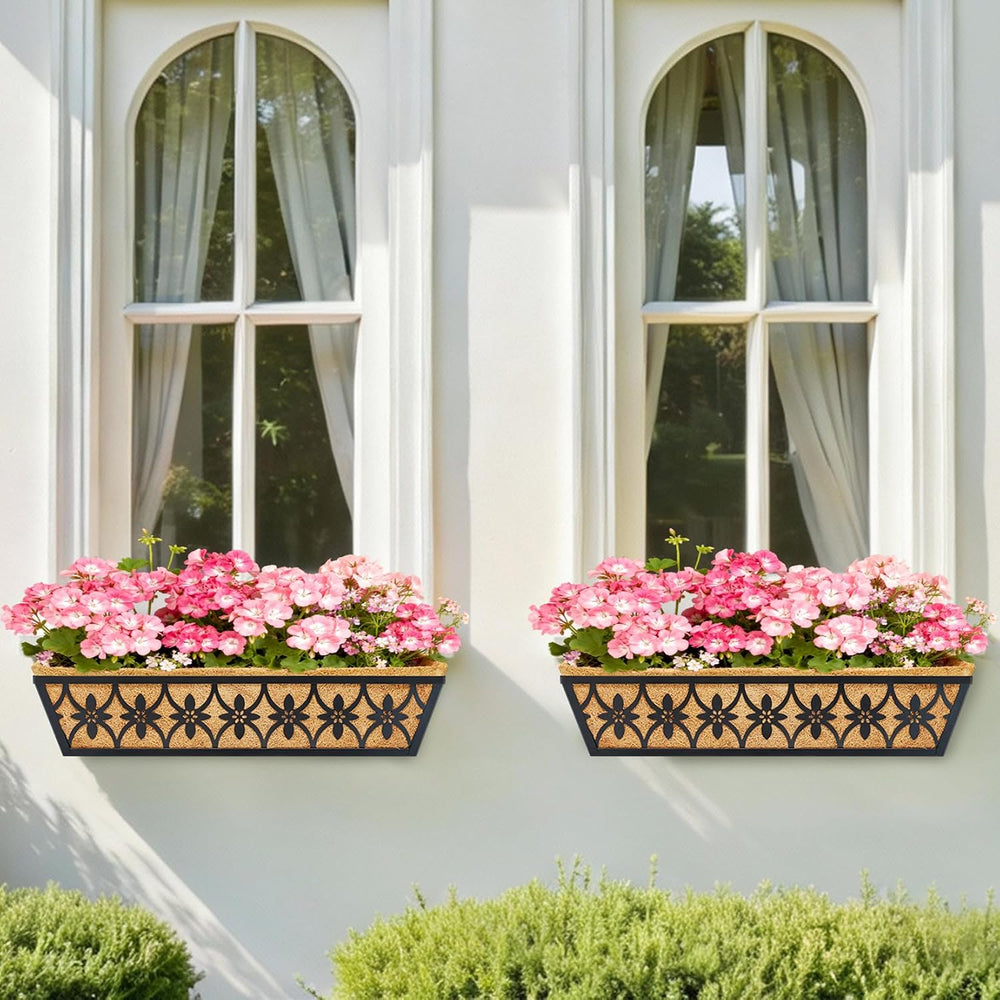 30 Inch Window Boxes Planters Railing Planter Box - 4 Pack Deck Railing Plant...