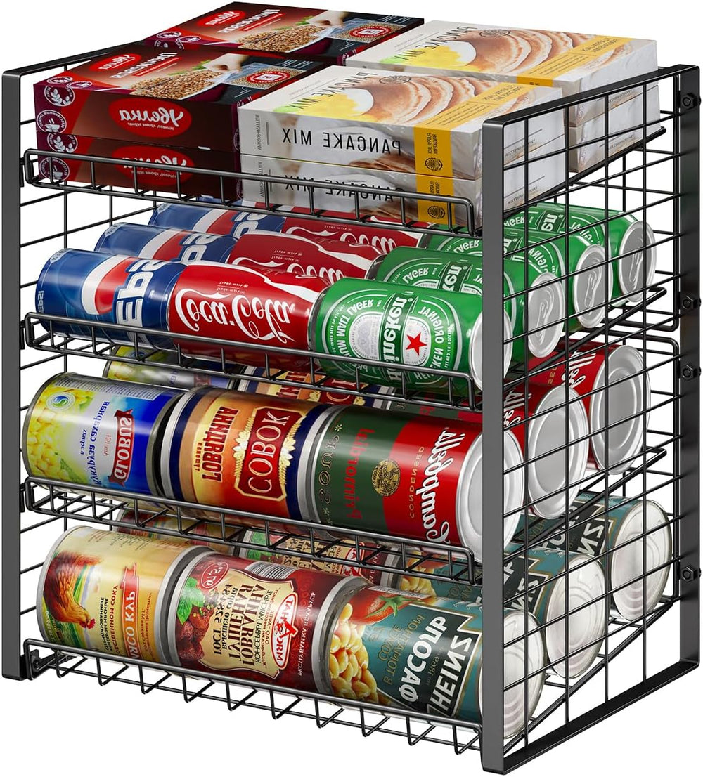 JKsmart 4-Tier Can Rack Organizer for Pantry, Adjustable Can Storage Holder f...