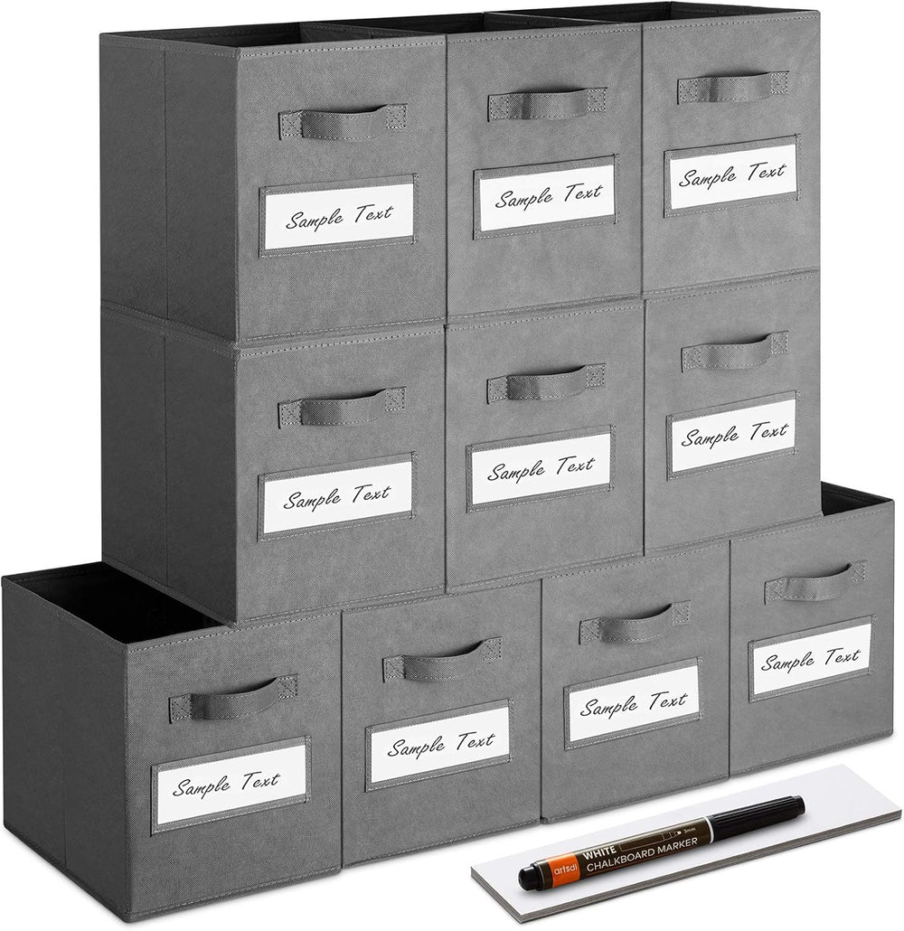 11 Inch Storage Cube,Storage bin (Set of 10) Foldable Fabric Cube Storage Bin...