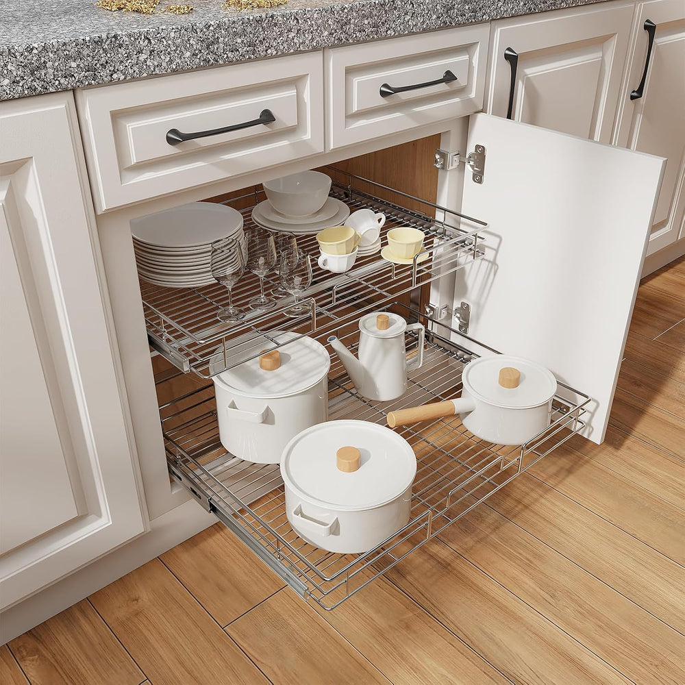 ROOMTEC Individual Pull Out Cabinet Organizer (25½"W x 21½"D), 2 Ti...