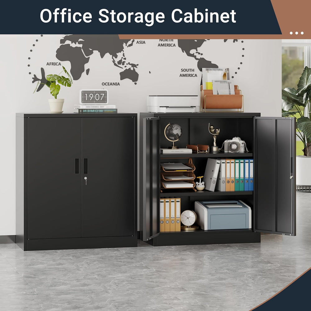 BESFUR Metal Storage Cabinet,36" H Lockable Storage Cabinets with 2 Adju...
