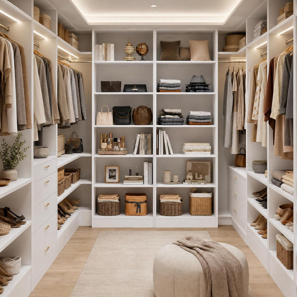 VOWNER 50'' Closet Organizer System with 10 Adjustable Shelves