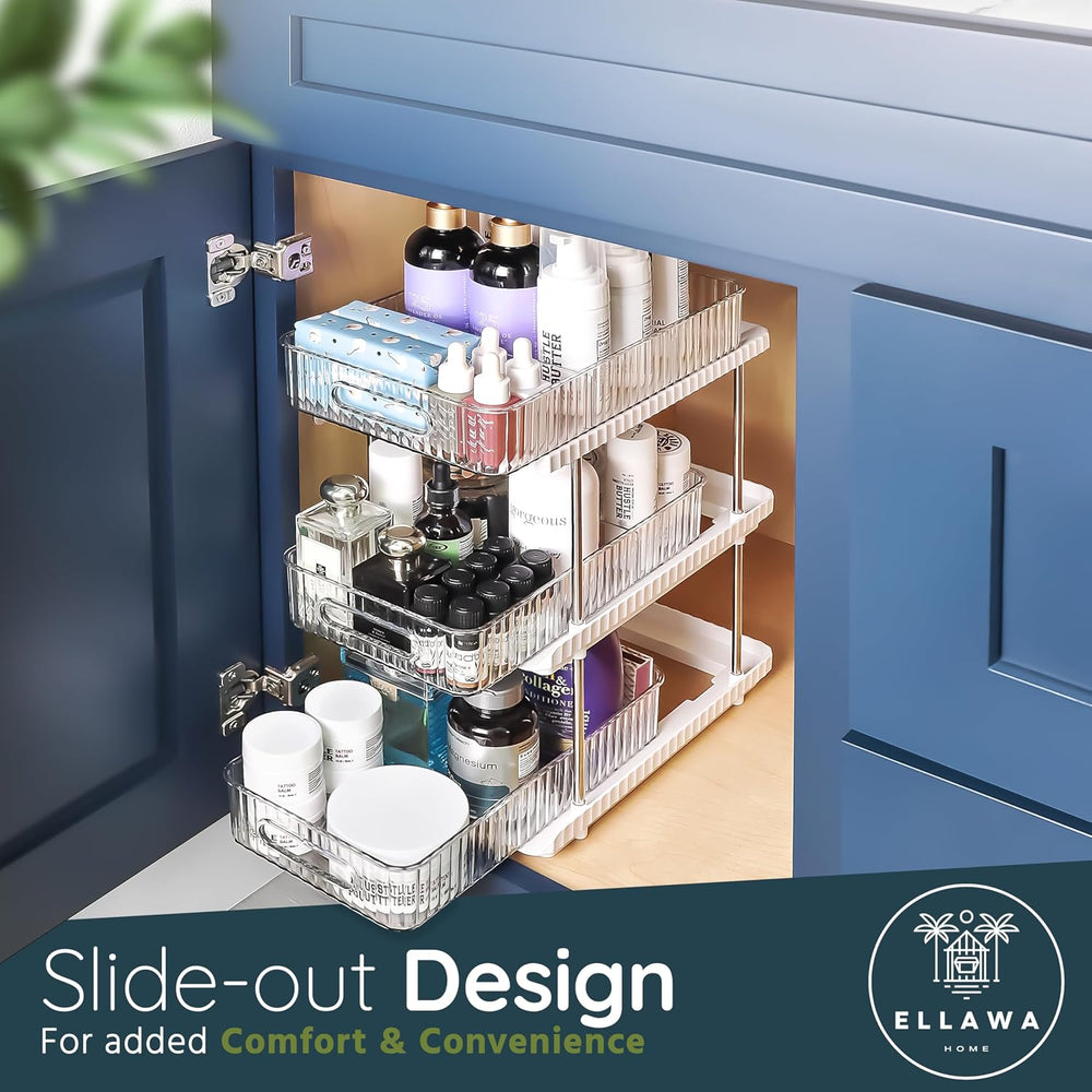 3-Tier Under Sink Organizer – Pull-Out Storage for Kitchen & Bathroom – U...