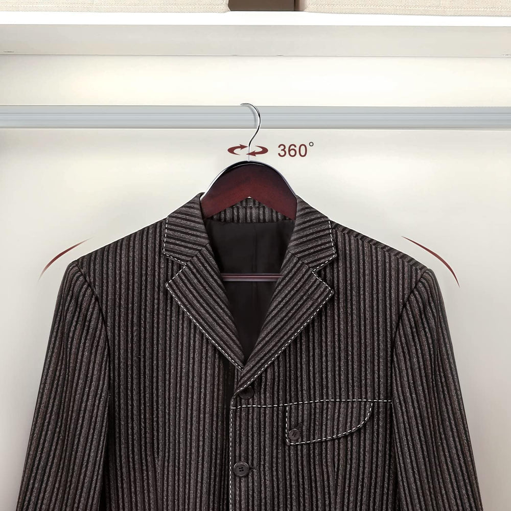 TOPIA HANGER Wooden Coat Hangers 30 Pack, Cherry Wood Suit Hangers with Non S...
