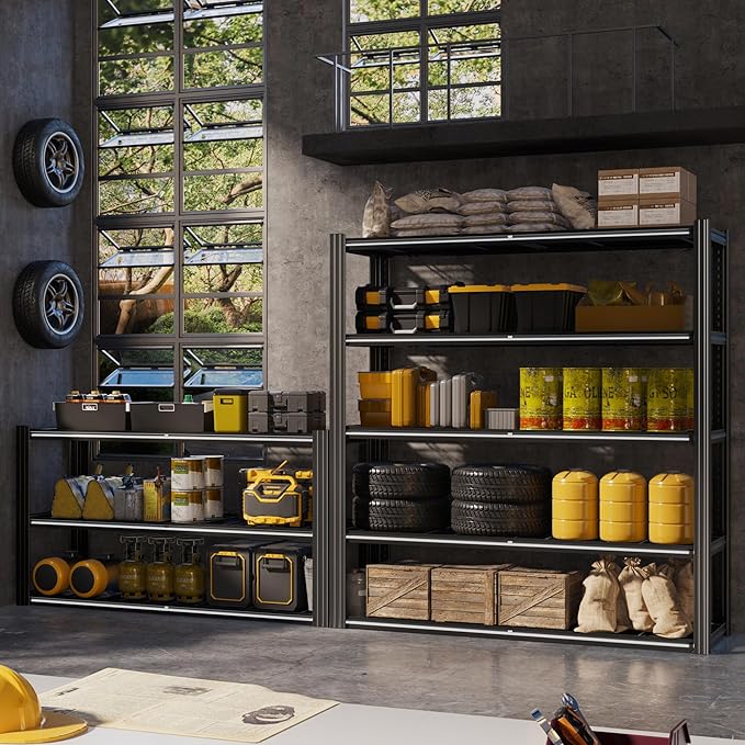 48" W Metal Garage Shelving 5 Tier Storage Shelves Heavy Duty 3030LBS
