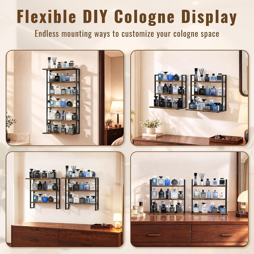 Emfogo Cologne Organizer for Men, Perfume Organizer Wall Mount & Desktop,...