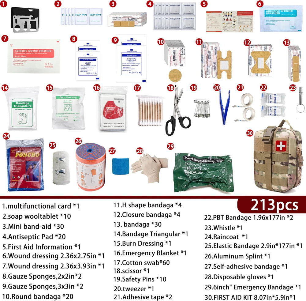 Universal IFAK Trauma First Aid Kit Molle Pouches Emergency Survival Kit Suit...