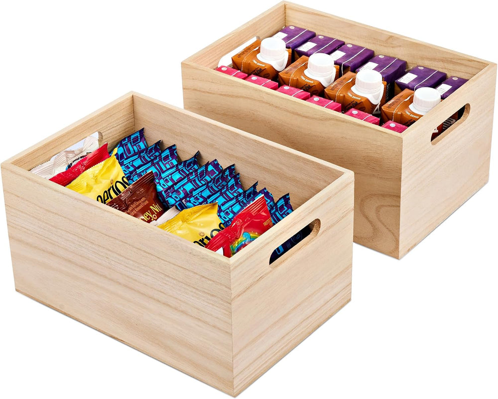 Sorbus Unfinished Wooden Boxes for Storage, Pantry & Crafts (2 Pack)
