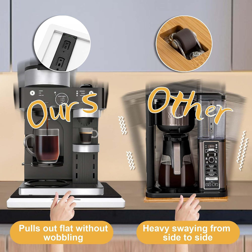 MinBoo Bamboo Appliance Slider,Sliding Tray for Coffee Maker, Kitchen Counter...