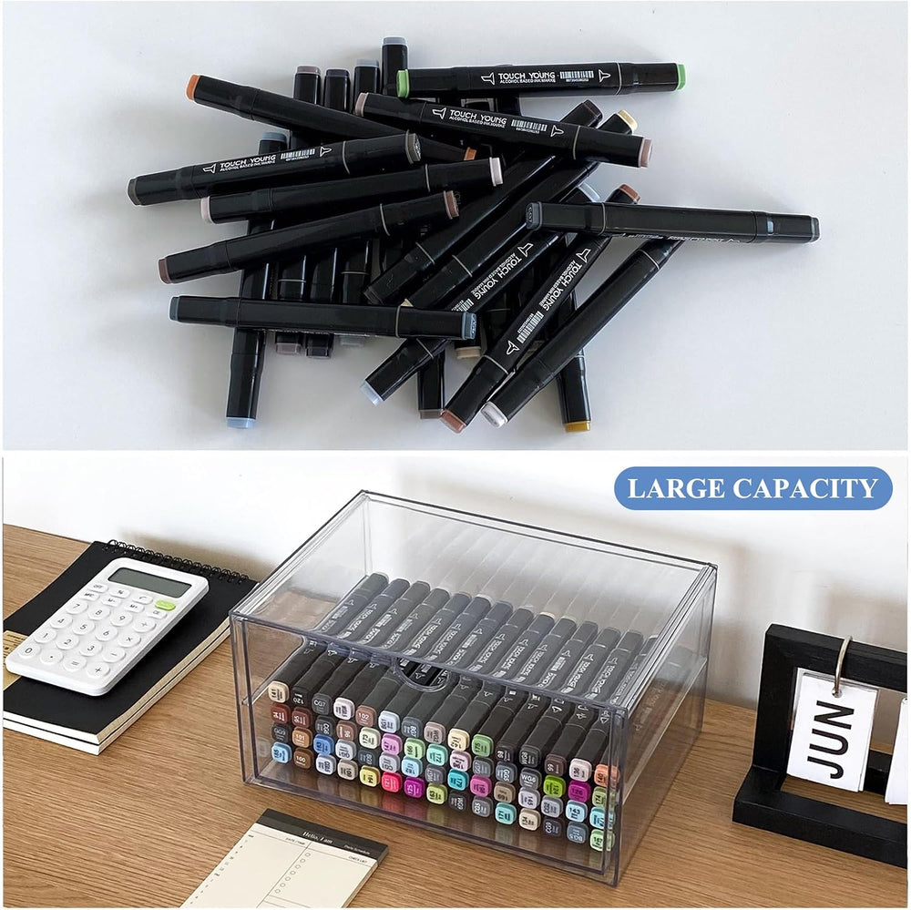 Clear Plastic Drawer Organizer, 2 Pack, 2 Drawers