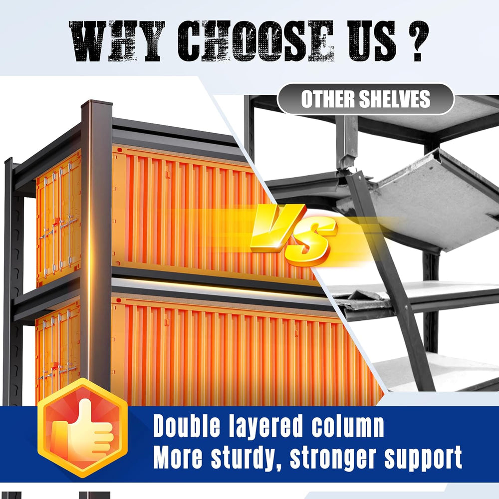 71" H x 35" W Garage Shelving Unit, 2050LBS Heavy Duty Metal Storag...