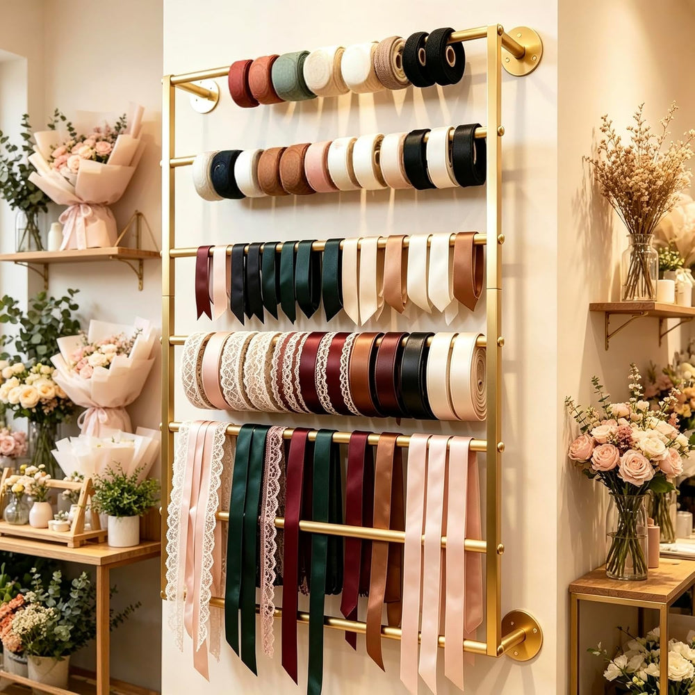 7 Tier Scarf Display Rack Hijab Hanger Ribbon Organizer Wrap Paper Holder