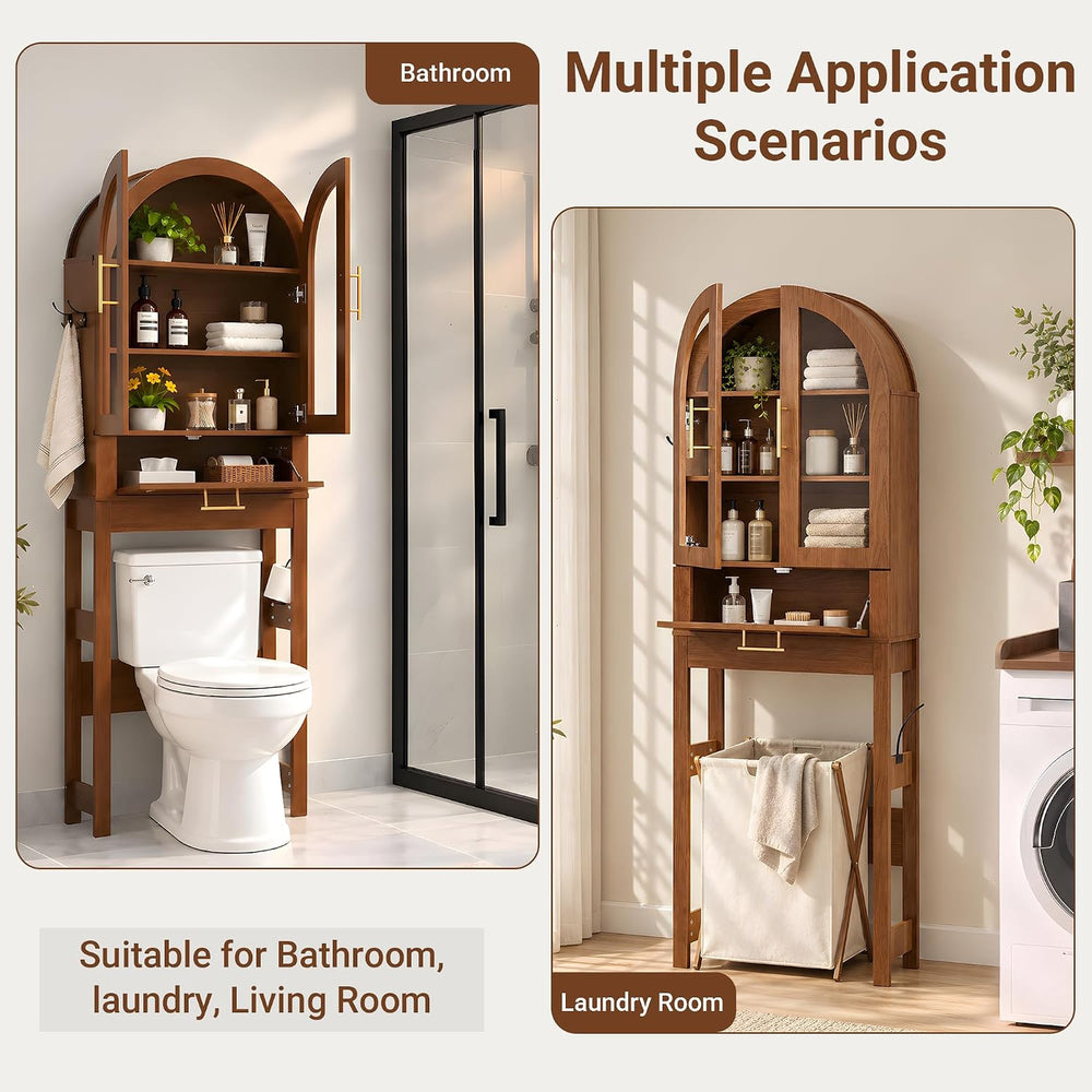 Seang 23" Over The Toilet Storage Cabinet,Arched Toilet Storage Cabinet ...