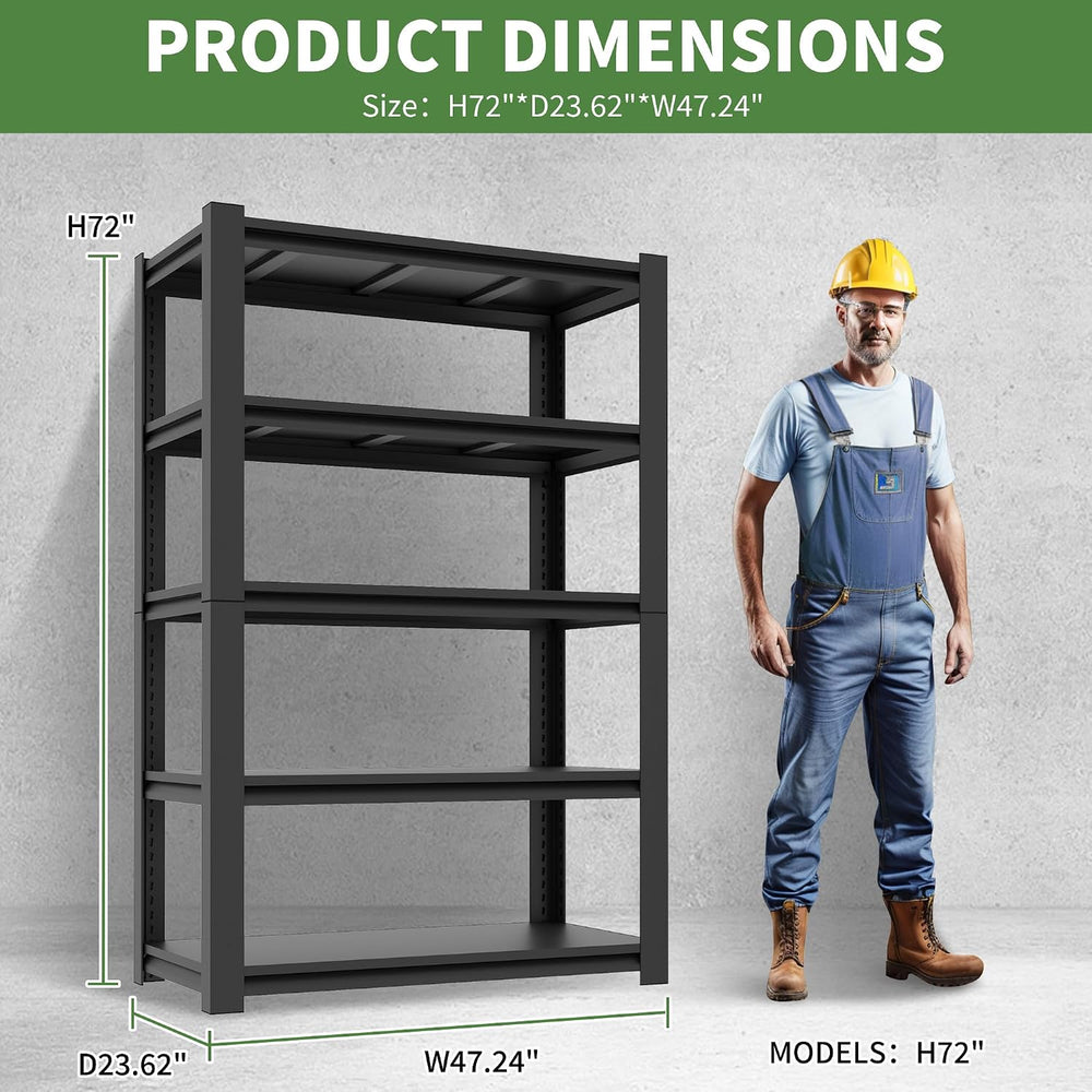 Garage Shelves, 3000Lbs Garage Shelving Heavy Duty, 5 Tier Adjustable Garage ...