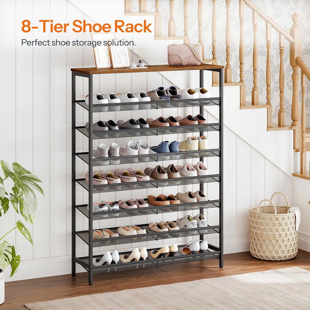 HOOBRO Shoe Rack for Entryway, 8-Tier Shoe Shelf, Large Capacity Shoe Storage...
