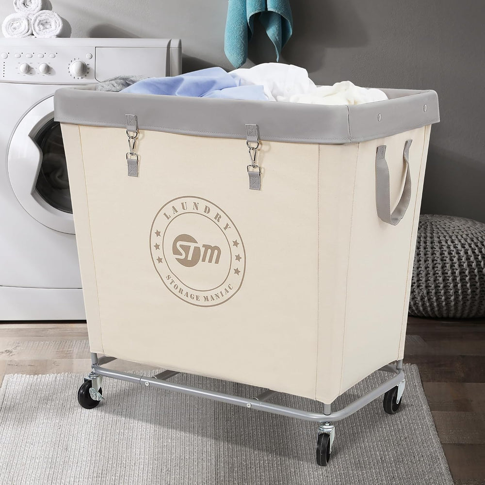 STORAGE MANIAC Commercial Laundry Hamper with Heavy Duty Steel Frame, 320 L I...