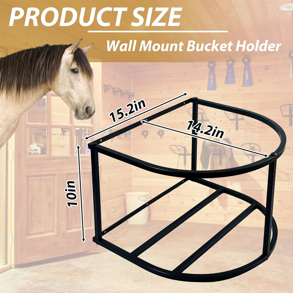 1 Pcs Horse Feed Pail Wall Mount,Heavy Duty Metal Wall Mount Water Bucket Hol...