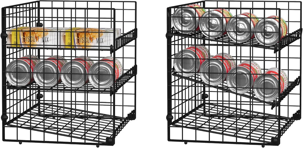 3 Tier Stackable Can Rack Organizer, Adjustable Can Holder for Pantry
