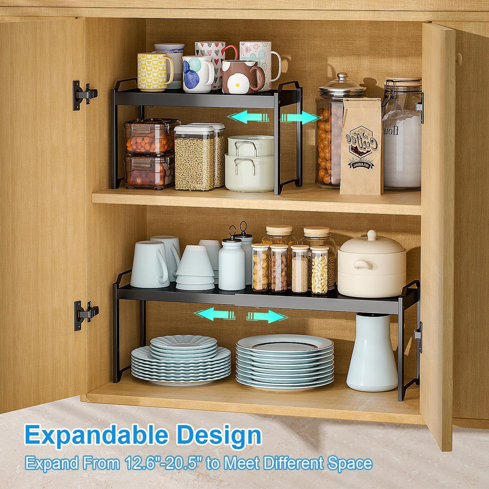 4 Pack Kitchen Cabinet Shelves Organizers, Kitchen Counter Storage Shelf Spic...