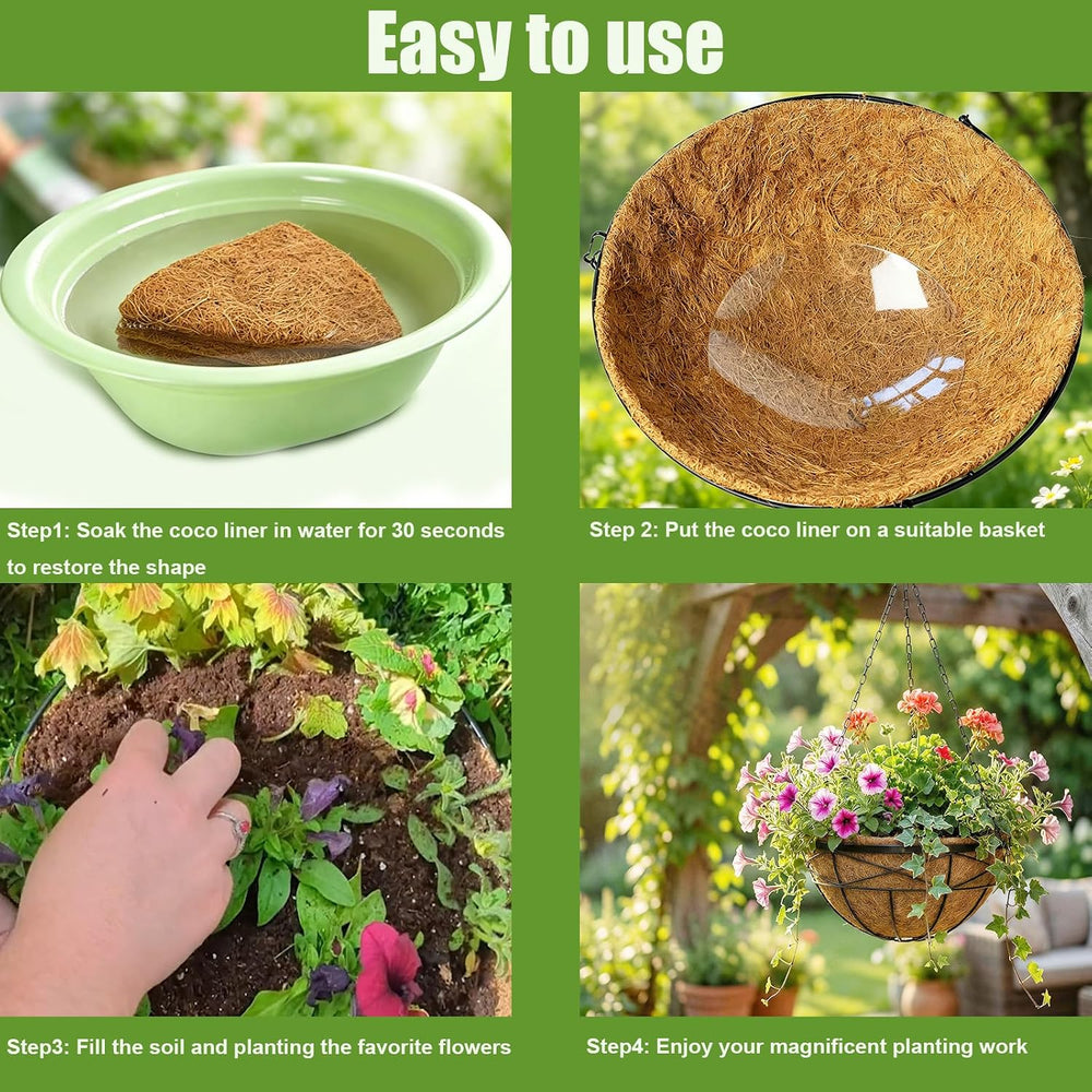 24 Inch Natural Coconut Fiber Liner for planters Round Coco Replacement Liner...