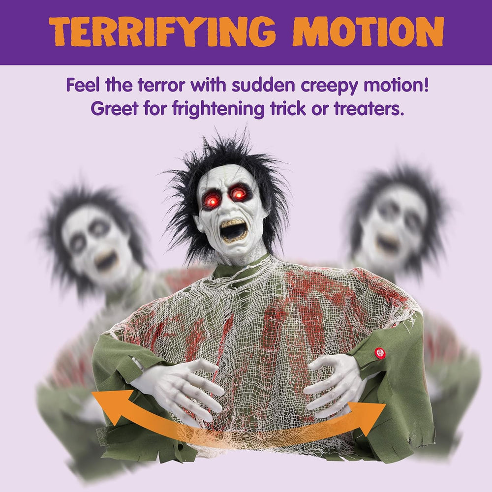JOYIN Halloween Outdoor Decoration Zombie Groundbreaker, Animatronics Zombie ...