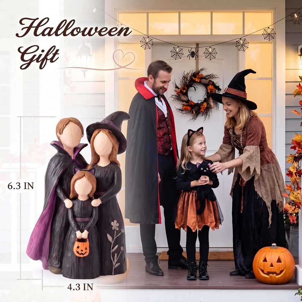 Halloween Decor Indoor, 6" Halloween Family Figurine, Gift for Family