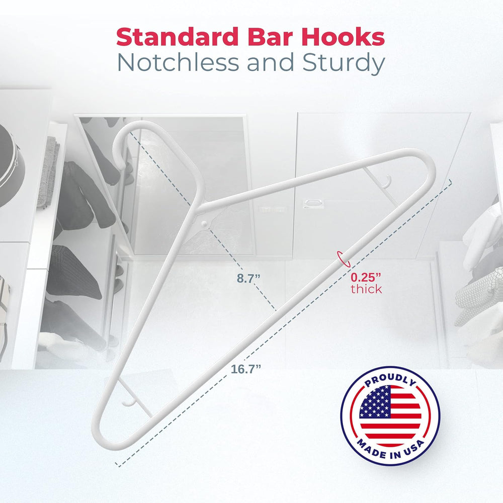 Plastic Hangers 30 Pack – Made in the USA – 6lb Capacity Standard Clothes Han...