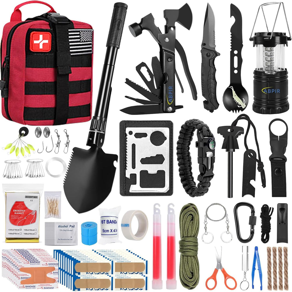 ABPIR 170 PCS Survival Kits, Survival First Aid Kit, Trauma Kit with Essentia...