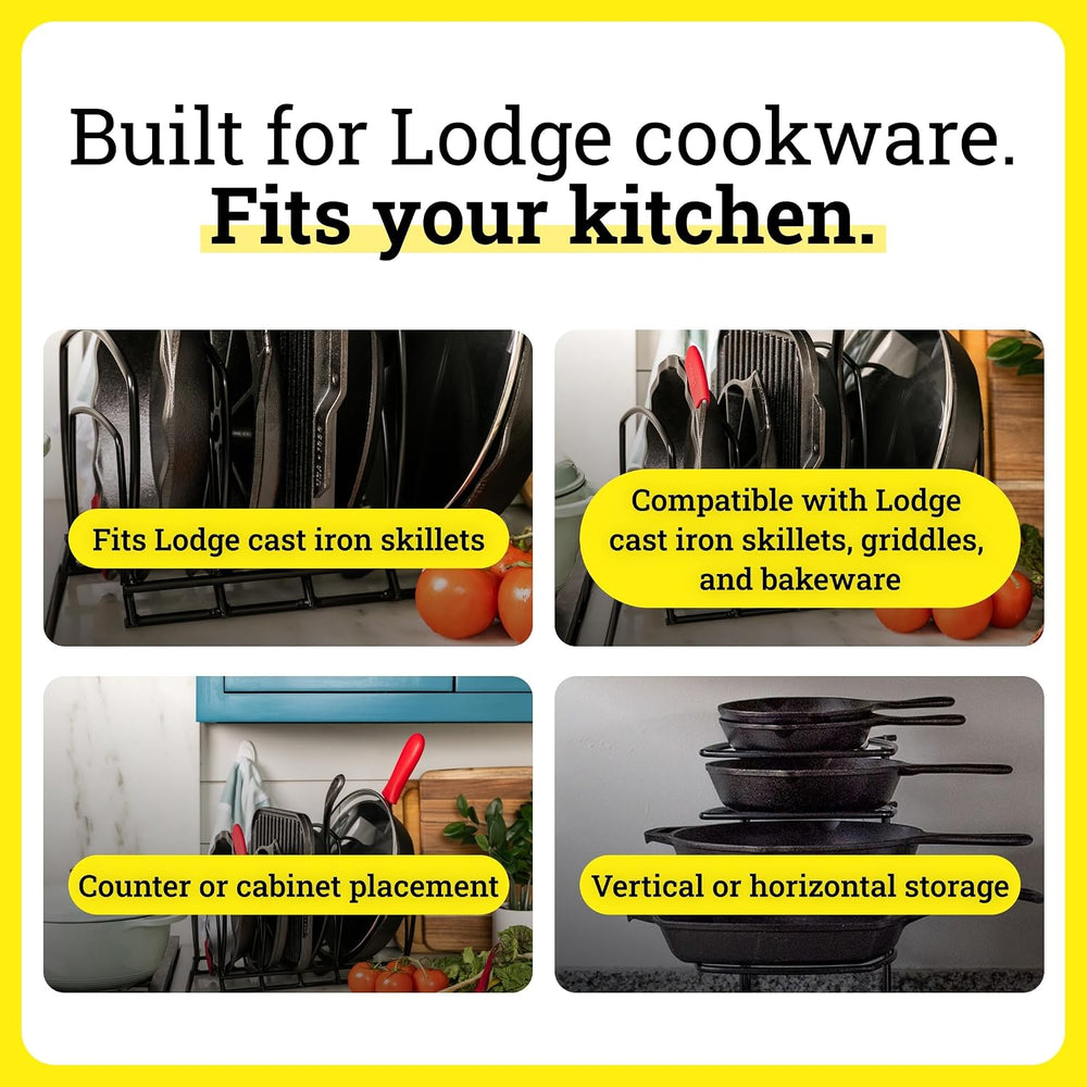 Lodge Cookware Organizer 5-Tier Storage Rack, Matte Black