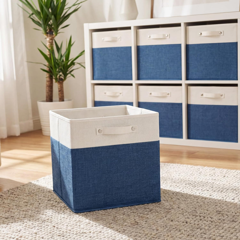 FinishingBo 13 inch Cube Storage Bins with Handles 4 Pack