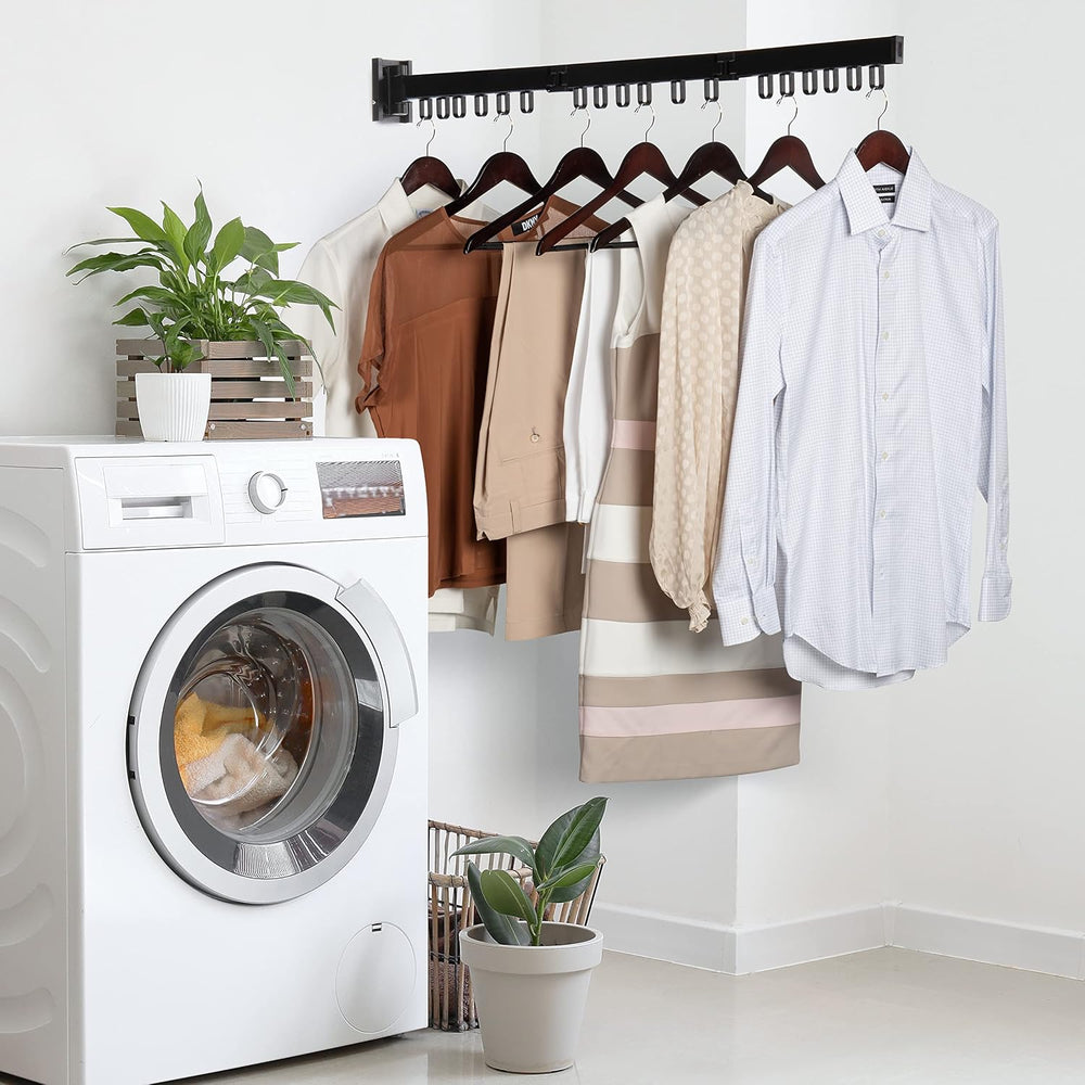 Luxe Laundry Premium Wall Mounted Clothes Drying Rack, Aluminum Wall Mounted,...