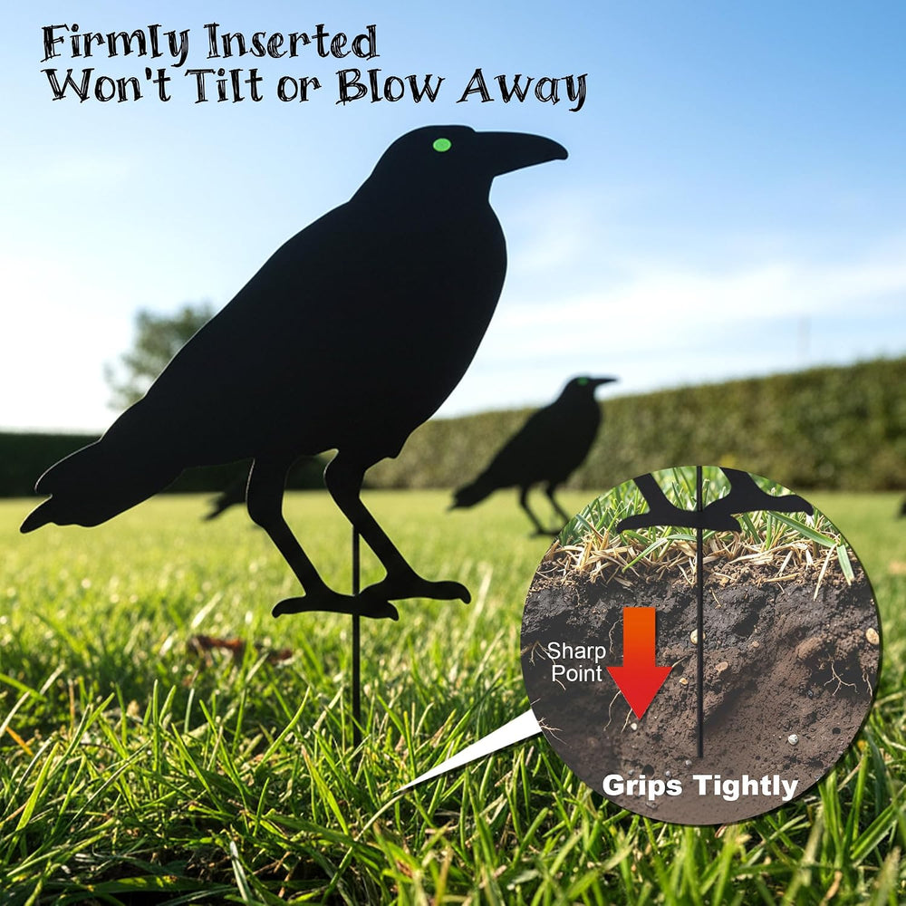 Halloween Crow Garden Stakes, 5-Pack Black Bird Silhouette Decor