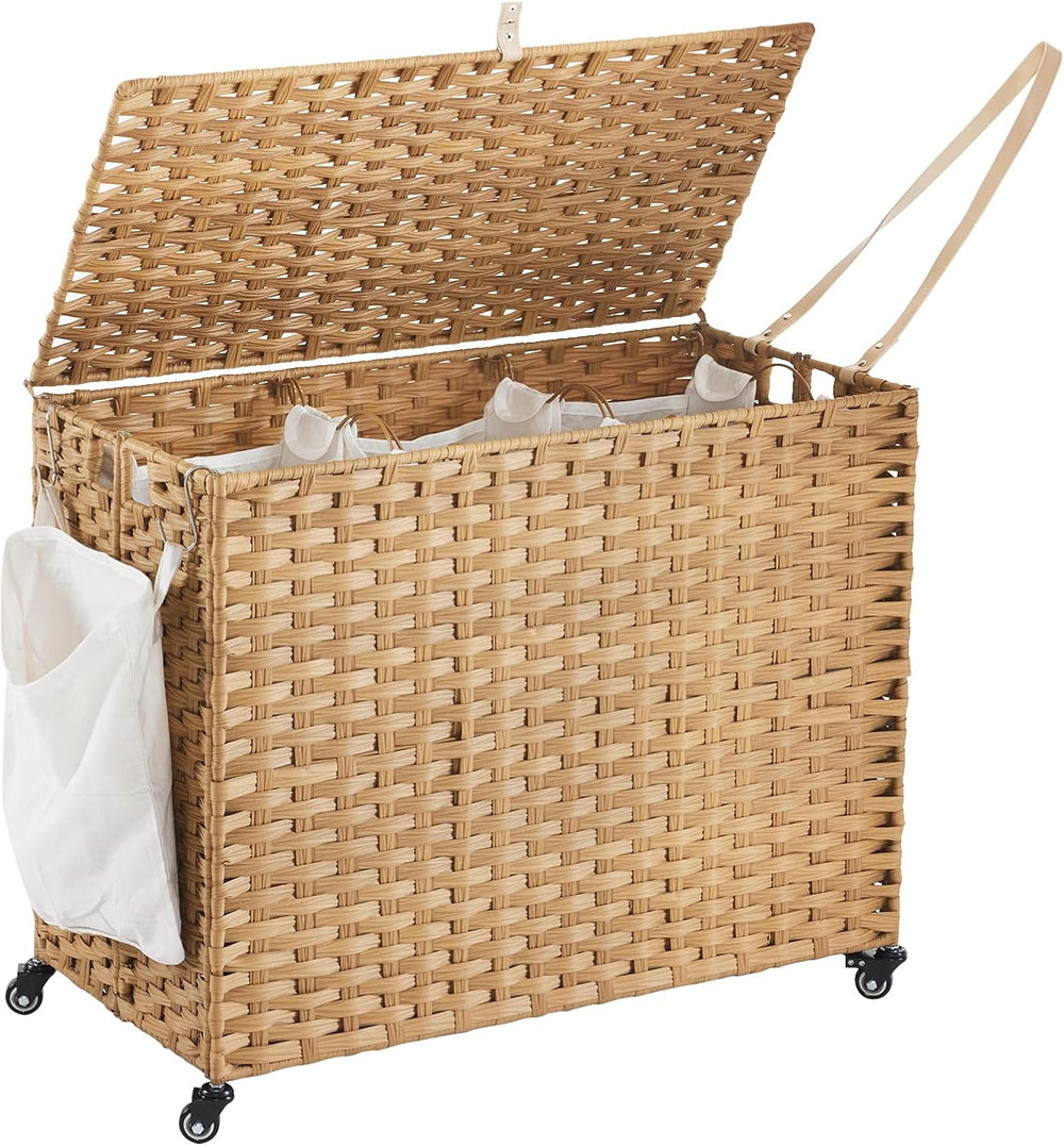 Laundry Hamper with Wheels, 52.8 Gallon(200L) Rolling Laundry Basket with Lid...